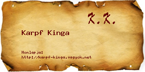 Karpf Kinga névjegykártya