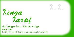 kinga karpf business card